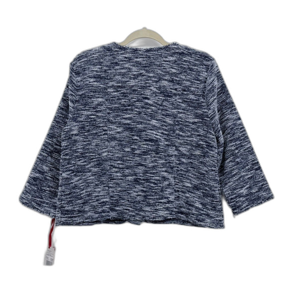 NWT Ruby Rd Navy Boucle Blazer Petite Large Jacket Classic Boxy Capsule Women - Picture 4 of 8